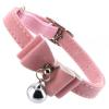 Kattenhalsband strik suede roze 2