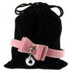 Kattenhalsband strik suede roze