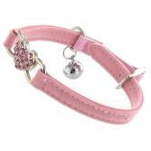 Kattenhalsband hartje suede roze 2